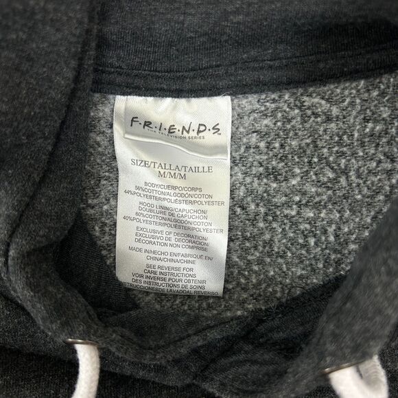 Friends Television Series Hoodie Womens Medium Gray Central Perk Menu Ladies - Picture 6 of 10